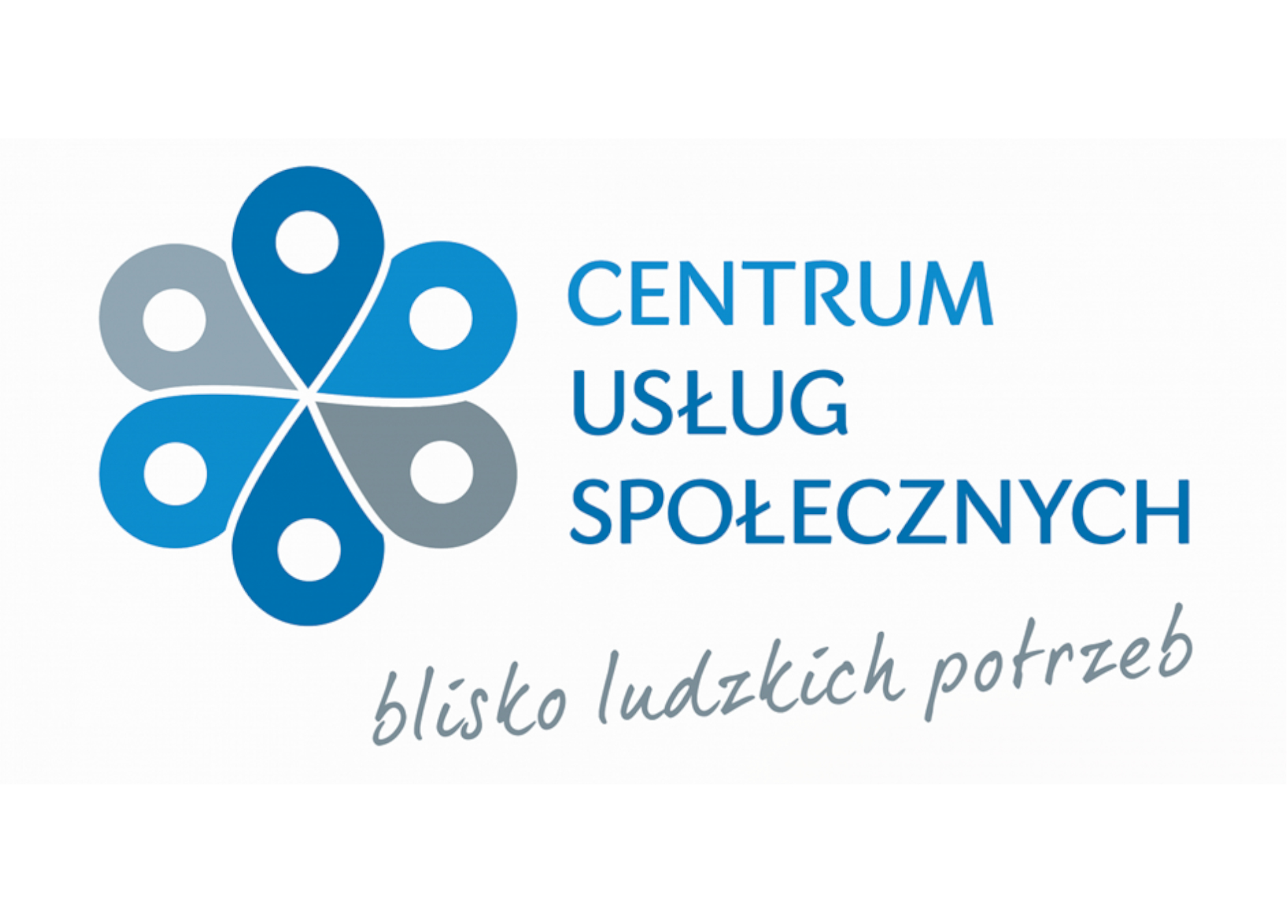 Logo Centrum Usług Społecznych. Blisko ludzkich spraw