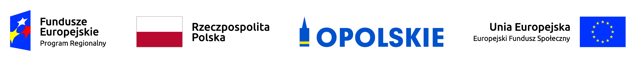 Logo: Fundusze Europejskie Program Regionalny, flaga Polski, Opolskie, Unia Europejska Europejski Fundusz Społeczny